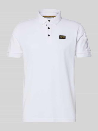 PME Legend Slim Fit Poloshirt mit Label-Stitching Modell TRACKWAY in Weiss, Gr&ouml;&szlig;e XXXL
