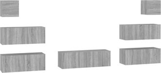 vidaXL Set De Muebles Para Tv 7 Pzas Madera Contrachapada Gris Sonoma Vidaxl