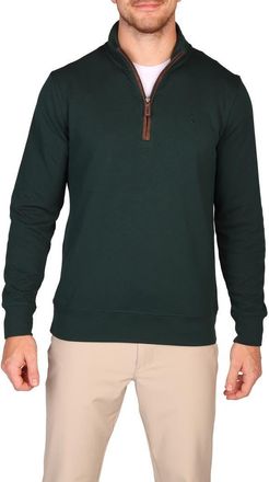 Tailorbyrd Rib Knit Quarter Zip Pullover in Hunter Green at Nordstrom Rack, Size X-Large