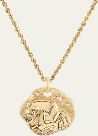 Aaryah 18K Yellow Gold Large Diamond Zodiac Pendant Necklace