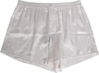 Dolce & Gabbana Witte Zijden Satijnen Heren Boxer Zwemkleding - Dames - Strandmode - Wit - S - Satijn - Badmode