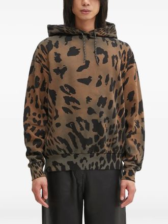 Aries Felpa con stampa leopardata - Marrone