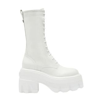 Casadei Lace-up Boots, female, White, Size: 10 1/2 US Maxxxi Leather