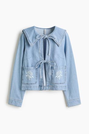H&M Jeansjacke mit Bindeb&auml;ndern - Blue