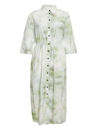 Ganni Blousejurk met tie-dye print - Groen