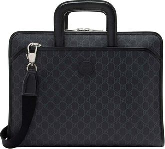 Gucci Gg Supreme Interlocking G Briefcase (Authentic Pre-Loved)