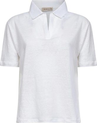 Blanca Vita Dames, Tops, Wit, Maat: XS Linnen