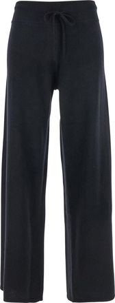 Lisa Yang sofi Black Pants With Elastic Drawstring Waist In Cashmere Woman