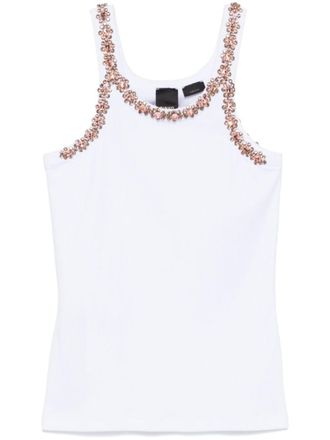Pinko crystal-embellished tank top - White