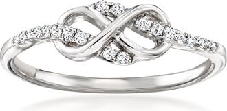 Ross-Simons Diamond Infinity Loop Ring in Sterling Silver