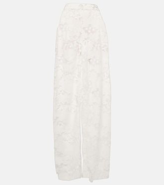 Oscar De La Renta Pantaloni in pizzo a vita alta