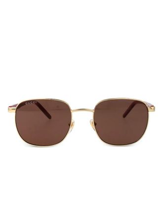 Gucci square-frame sunglasses - men - Acetate/Metal - 54 - Gold
