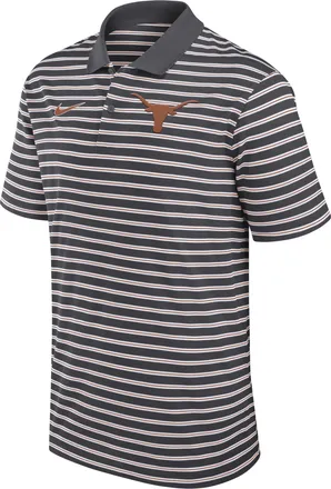 Nike Texas Longhorns Primetime Victory Striped Nike Mens Dri-FIT College Polo in Grey | CLF24PO02LXQX7-TEX
