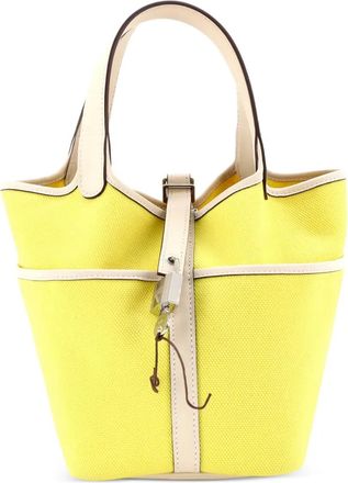 Herm&egrave;s Borsa a secchiello Cargo Picotin Lock Bag Canvas and Swift PM - Toni neutri