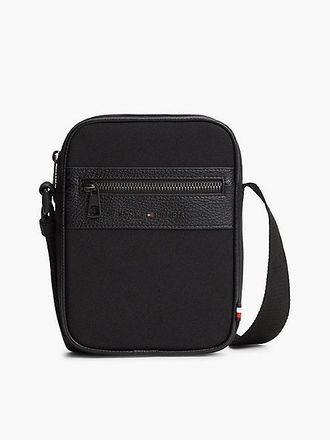 Tommy Hilfiger Logo Mixed Texture Crossbody Reporter Bag