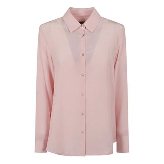 Max Mara Shirts, female, Pink, Size: 2XS Silk Crepe De Chine Shirt