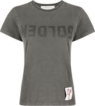 Golden Goose Golden W Slim T-shirt van versleten katoenjersey met logo