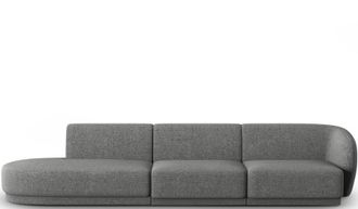 CXL by Christian Lacroix 4-Sitzer Designer Sofa Lionel mit Ottomane - Chenille Dunkelgrau Melange