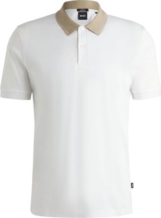 HUGO BOSS Mens H-Phillipson 199 Polo Shirt Natural - White Cotton - Size X-Large
