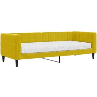vidaXL Sof&aacute; Cama Con Colch&oacute;n Terciopelo Amarillo 80x200 Cm Vidaxl