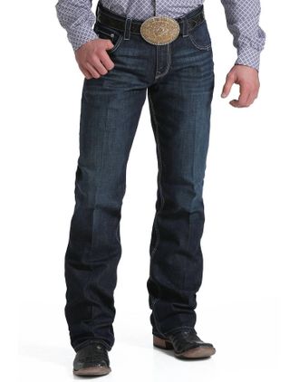 Cinch Mens Performance Mid Rise Relaxed Fit Boot Cut Jeans In Blue