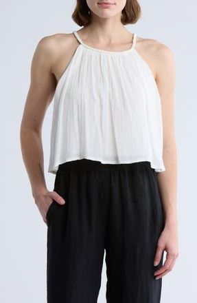 Elan Rope Strap Cotton Cover-Up Tank in White at Nordstrom Rack, Size Large