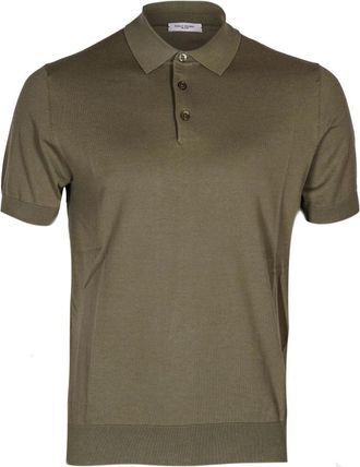 Paolo Pecora Licht Katoenen Poloshirt - Heren - Polos - Groen - M - Katoen - Tops