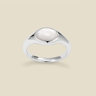 Made by Mary Mother of Pearl Signet Ring