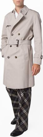 Burberry Mens Heron Cotton Blend Trench With Check Lining, Brand Size 46 ( US Size 36 )