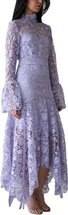 VASILIKI Leila High Neck Lace Dress Lilac at Nordstrom, Size X-Large