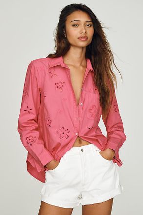 Maeve Kate Classic Eyelet Buttondown Shirt by Maeve