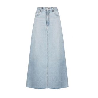 A Gold E Blue Denim Maxi Skirt