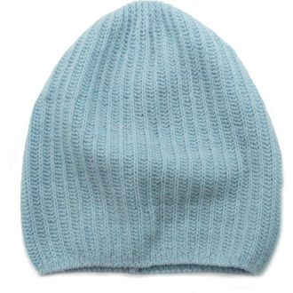 Portolano Rib Knit Cashmere Beanie in Baby Blue at Nordstrom Rack