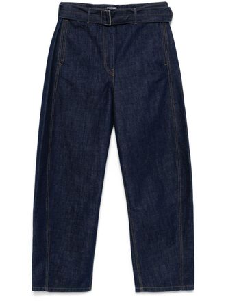 Magda Butrym belted wide-leg jeans - women - Cotton - 40 - Blue
