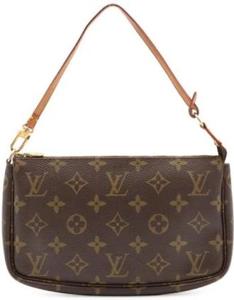 Louis Vuitton Pre-owned Pochette Pouch - Dames - Vintage Handtas - Bruin - ONE Size - Leer - Vintage
