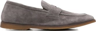Alberto Gozzi Grey Joanna Penny Strap Suede Loafers