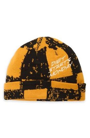 Diet Starts Monday Checkered Beanie in Yellow/Black at Nordstrom Rack