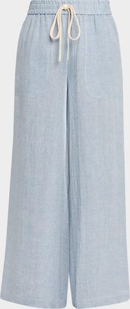 TWP Main St. Washed Hemp Denim Wide-Leg Pants