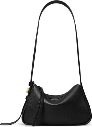 Tory Burch Black Pebble Leather Belt Detail Bag