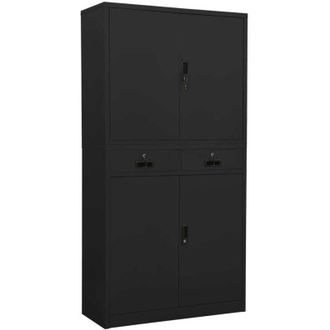 vidaXL Armario De Oficina De Acero Gris Antracita 90x40x180 Cm Vidaxl
