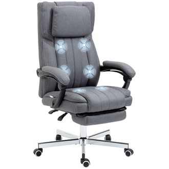 OEM Silla De Oficina Reclinable Y Giratoria Con 6 Puntos De Masaje Vibratorio Con Mando De Control 65x61x108-118 Cm Gris