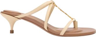 Jacquemus Pralu Basses Muiltjes met Hak - Dames - Muiltjes - Beige - 38 EU - Leer - Schoenen