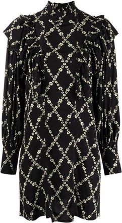 Ganni Printed Long Sleeved Dress Size XS