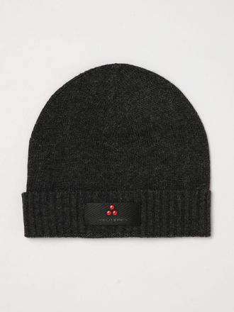 Peuterey Berretto beanie in misto lana e cashmere con risvolto e patch logo