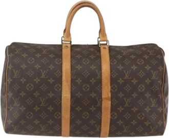 Louis Vuitton Pre-owned Canvas Weekendtas - unisex - Vintage Weekendtas - Bruin - ONE Size - Vintage