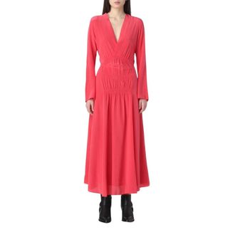 Isabel Marant Maxi Dresses, female, Pink, S, Long Sleeve Maxi Dress