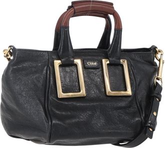 Chlo&eacute; Ethel Handbag Leather Black Leather Handbag (Pre-Owned)