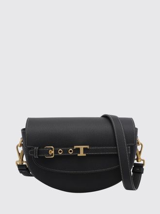 Tod's T Signature Half-Moon Grained Leather Mini Bag with Logo