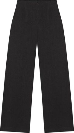 Cortana Tourmaline- hoog getailleerde zwarte broek - Dames - Wijde Broeken - Zwart - S - Leer - Broeken