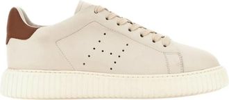 Hogan H677 Allacc H Fori - Heren - Sneakers - Beige - 42 1/2 EU - Leer - Schoenen